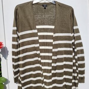 Linen Open Front Cardigan